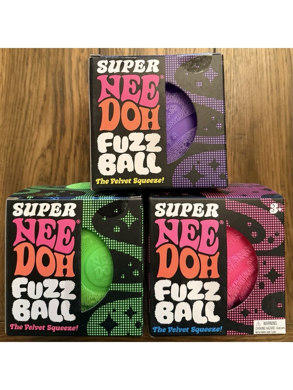 Super NeeDoh Fuzz Ball Schylling Sensory Stress Ball Velvet Squishy Toy New